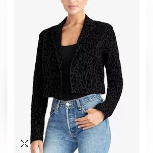 NWOT RACHEL Rachel Roy Cropped Leopard-Print Jacket